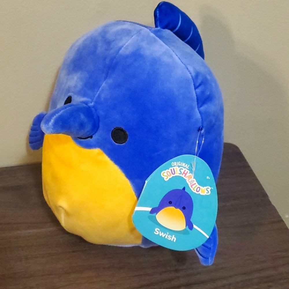 Squishmallows NWT Sea Squad Swish 8" Blue Plush Swordfish